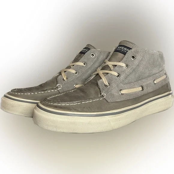 Men\'Sperry Topsider Gray Leather Boots Sperry Top-Sider Mens Gray Suede Leather Mid Ankle Chukka  main image 4